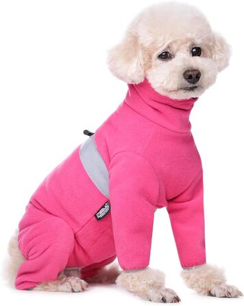 Зимовий комбінезон для собак YRRYGN, теплий флісовий костюм з кільцем D, для маленьких собак, світло-коричневий, розмір L (Hot Pink, XL)