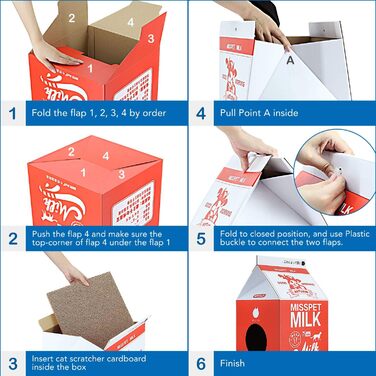 Будиночок для котів ScratchMe з картону, чорний, будиночок-коробка для котів середніх розмірів, 33x32x56 см