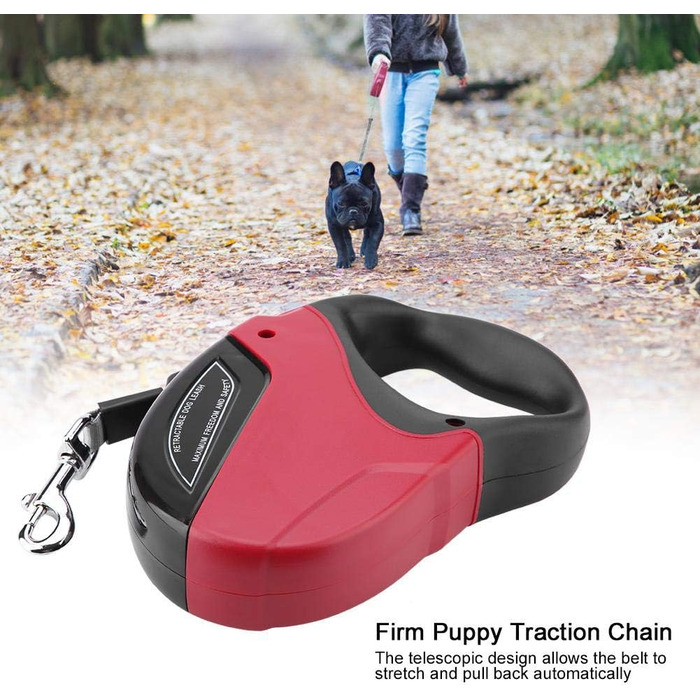 Леєнка для собак 5M з відбиваючим ефектом, автоматична, нейлонова, міцна, з нашийником, для прогулянок та дресирування