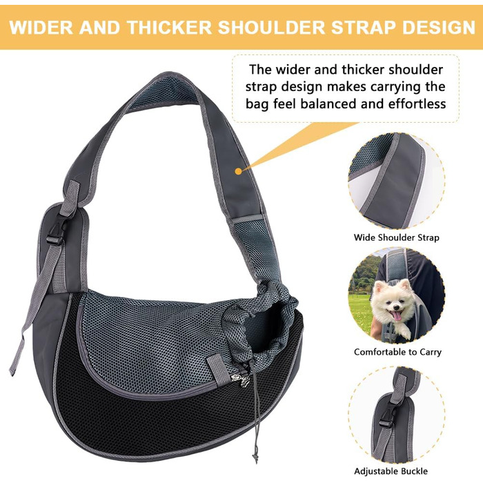 Сумка-переноска для собак Umllpet, регульована, до 6.5 кг, для прогулянок та подорожей