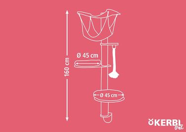 Котячий дряпак Kerbl Dolomit 2.0 Tofana, 160 см, сірий, натуральний сизаль, для невеликих квартир