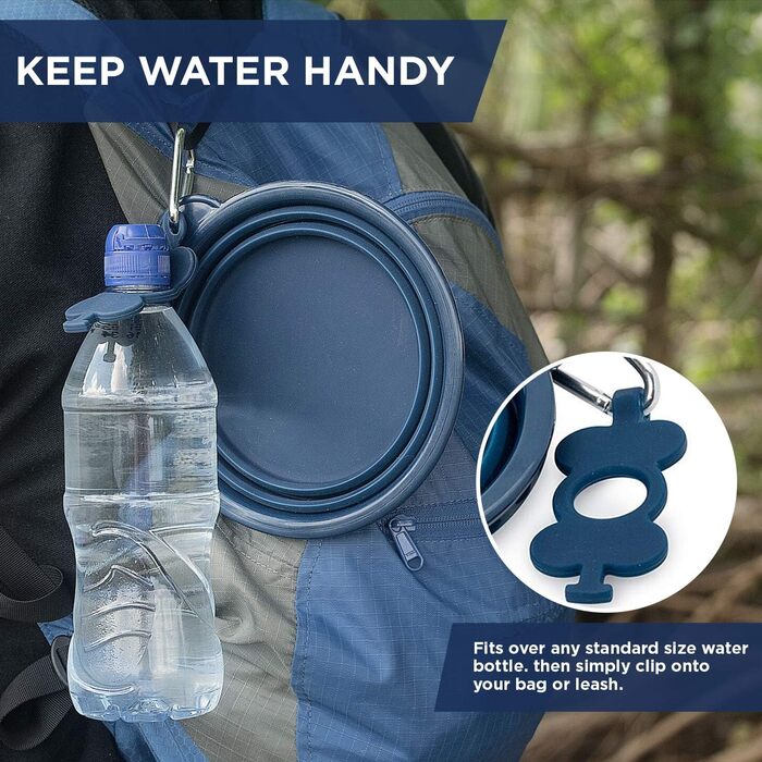 Складані миски для собак Bonza, 2 шт., 1200 мл, сумка, морська хвиля