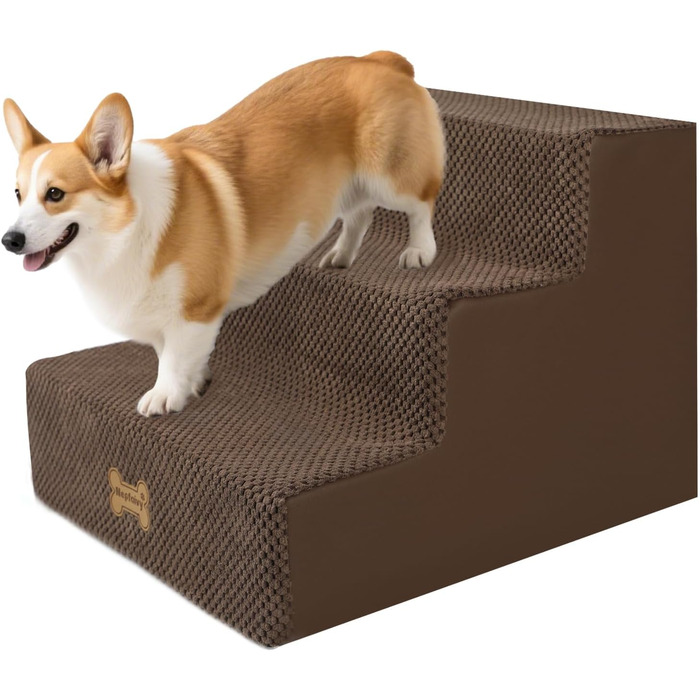 Сходинки для собак Непфайві: 3 сходинки, антиковзаюча поверхня, знімна наволочка, для ліжка та дивану, 45x40x34 см