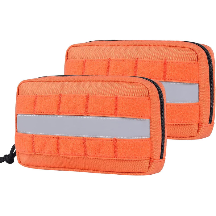 Futterbeutel OneTigris для собак 2 шт., великий MOLLE, з світловідбиваючими смугами, для тренувань, прогулянок, тактичне спорядження, зелений (помаранчевий)