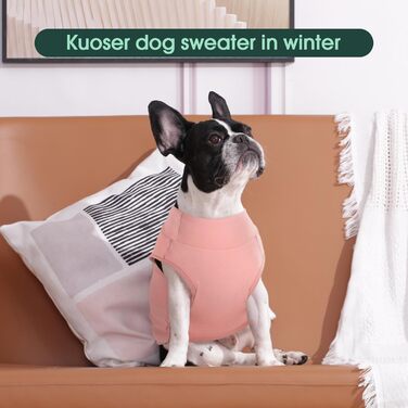 Теплий пуховик для собак Kuoser, флісова жилетка для собак східного типу, для середніх собак (M, Рожевий)