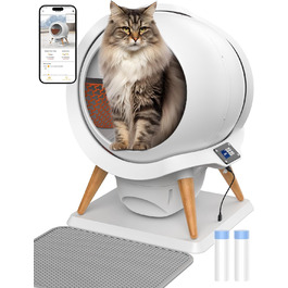 Автоматичний лоток для котів HoneyGuaridan SL900 з самоочищенням, 63л, з підключенням до додатку, сенсорами та подвійним живленням