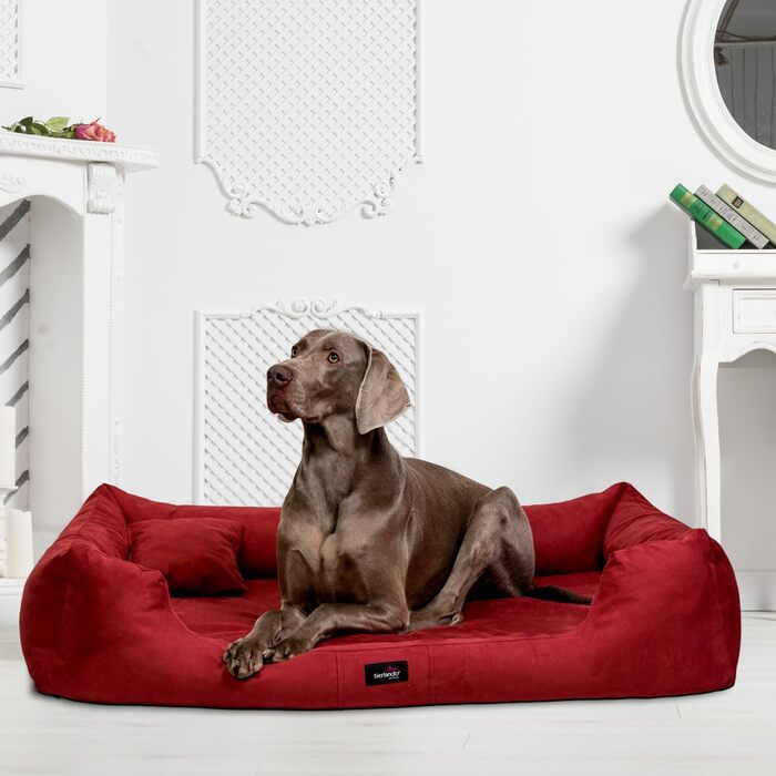 Ортопедичне ліжко для собак Tierlando® Pluto Ortho VISCO з віскоеластичної піни та м'якого велюру, 130x100 см, сірий графіт (PLV5)