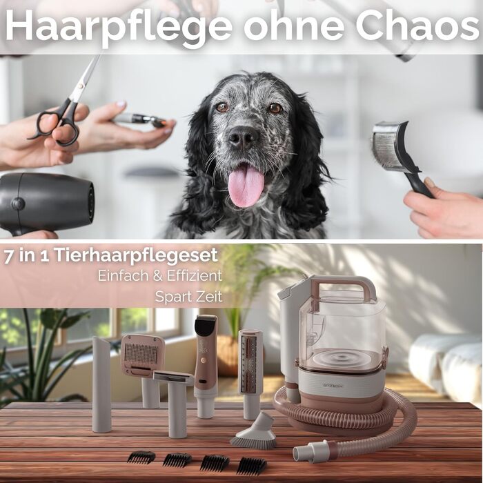 Машина для стрижки шерсті тварин Steinborg® з пилососом 13.500 Pa, професійний набір для догляду за собаками та котами