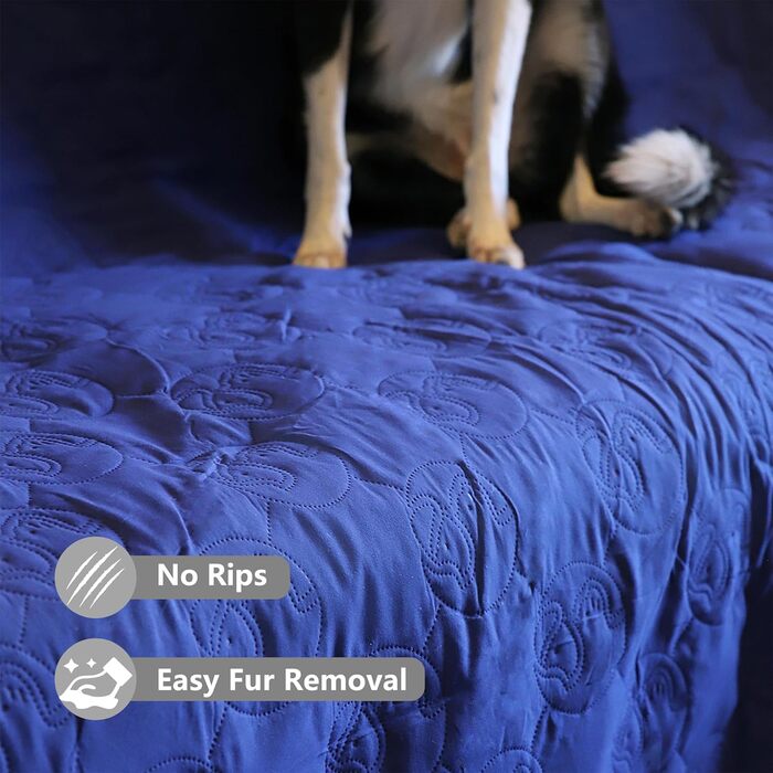 Водонепроникний килимок для собак, неслизький, захисний в дорозі, для софи, великих собак та котів, M 150 x 120 см, морський колір