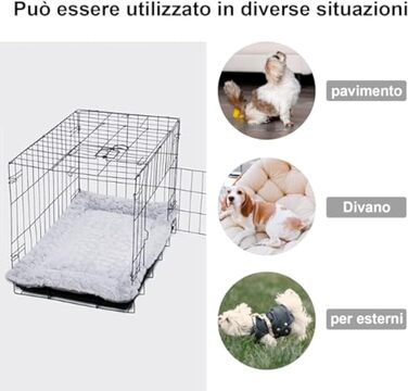 Лежанка для собак середніх порід, 75x50 см, з м'яким ворсом та антиковзною основою, блакитна, у мармуровому стилі