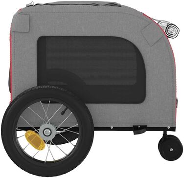 Причіп для собак VidaXL - червоний, 125x53x54 см, до 45 кг, з прапором та відбивачами