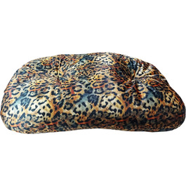 Овальне ліжко для домашніх тварин з велюру – М'яке лежанка для собак та котів. Лежанка з принтом леопарда, Made in Italy