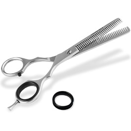 Професійна фризувальна ножиця для волосся з зубчиками (6 дюймів) - для вирівнювання та стрижки, з нержавіючої сталі, блакитна