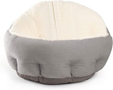 Крісло-ліжко для собак: зручне ліжко-гніздечко з високим бортом, сірого кольору, знімний та пральний чохол