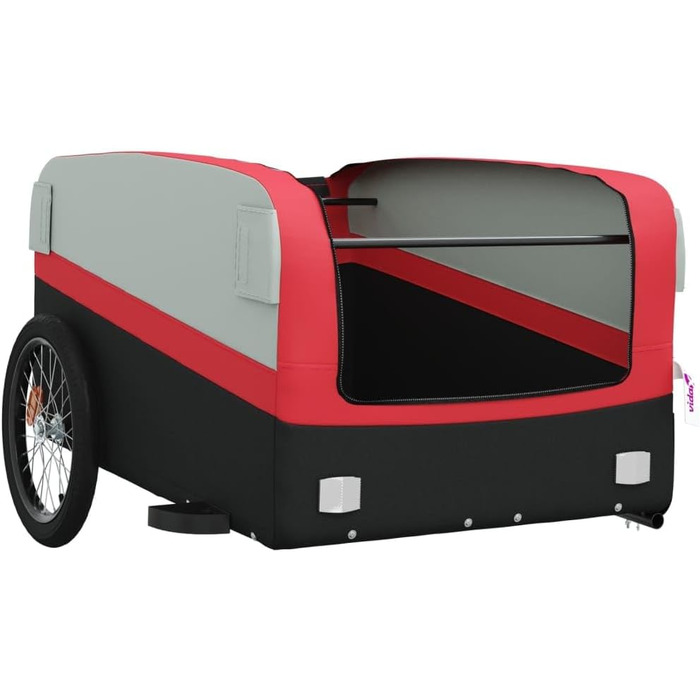 Фаркоп для велосипеда Gecheer для собак, вантажопідйомність 30 кг, з відбивачами та прапором, чорний та червоний (137 x 69 x 59 см)