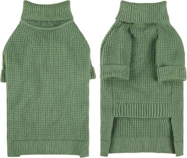 Зелений теплий зимовий пуловер для собак Konvinit, для чихуахуа, такси, бульдога, малих та середніх порід