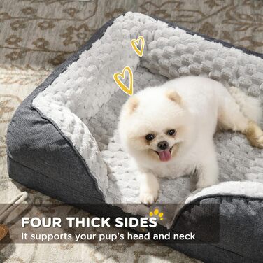 Лягу для собак PawHut - заспокійливе ліжко для домашніх тварин, матрац для маленьких собак, антрацит, 70 x 50 x 18 см