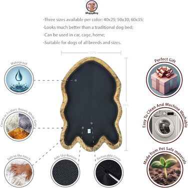 Ортопедичне ліжко для собак iHAPPYDOG з м'якої плюшевої тканини, Memory Foam, для собак маленьких, середніх, великих та XL, водонепроникний та пральний чохол, колір: коричневий