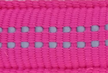 Шлейка для собак Feltmann Super Soft, світловідбиваюча, рожева, обхват грудей 35-50 см, ширина стрічки 15 мм