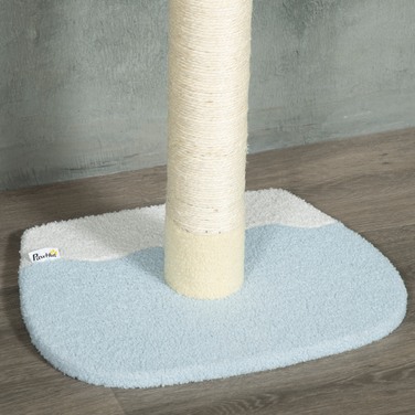 PawHut Cat Tree, Кігтеточка для кішок Висота стелі, 220-260 см, Лазіння по дереву з Play Ball, Котяче дерево з регулюванням висоти, Ігрове дерево із захистом проти нахилу, Плюш, Жовтий | Аосом