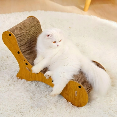 Низька картонна дряпалка для великих котів, коричнева, до 60 см