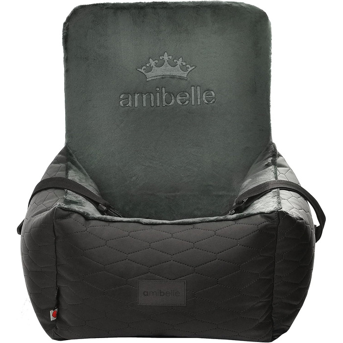 Автокрісло для собак та котів Bella Schwarz, чорне, з штучної шкіри, 55x55 см, універсальне, миється