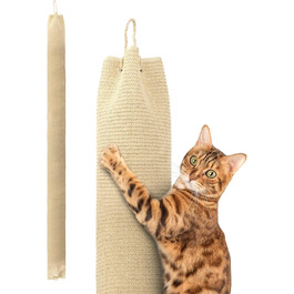 Кліматизатор для котів BSWAY 16x16x240 см, котяче канатне дерево, мішок з сизалю, котячий кліматизатор з гачками та наповнювачем