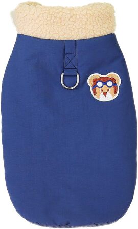 Зунеа - Зимові куртки для собак, коргі, джек-рассел, малі та середні породи, флісова підкладка, D-кільце, тепла, для холодної погоди, жилет, одяг для цуценят, домашній улюбленець, (3XL, Синій)