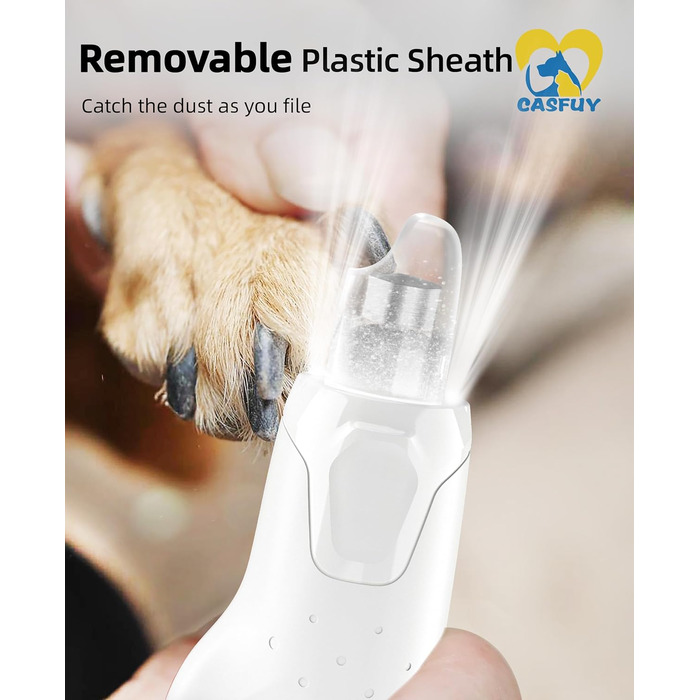 Електричний точило для кігтів собак та котів Casfuy з 6 режимами та LED-підсвіткою (45 dB)