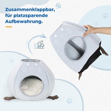 Кігтеточка-будиночок для котів, блакитна, розмір M, 40x40x35 см. Зручне ліжко з Sherpa подушкою, ідеально для дому.