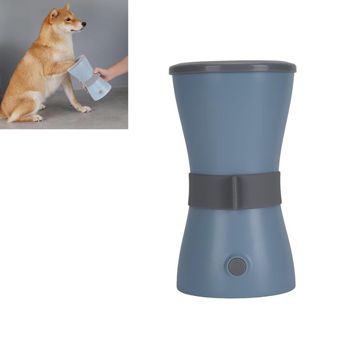 Автоматичний мийник лап для собак, електричний, з м'якими щетинками, 360°, блакитний