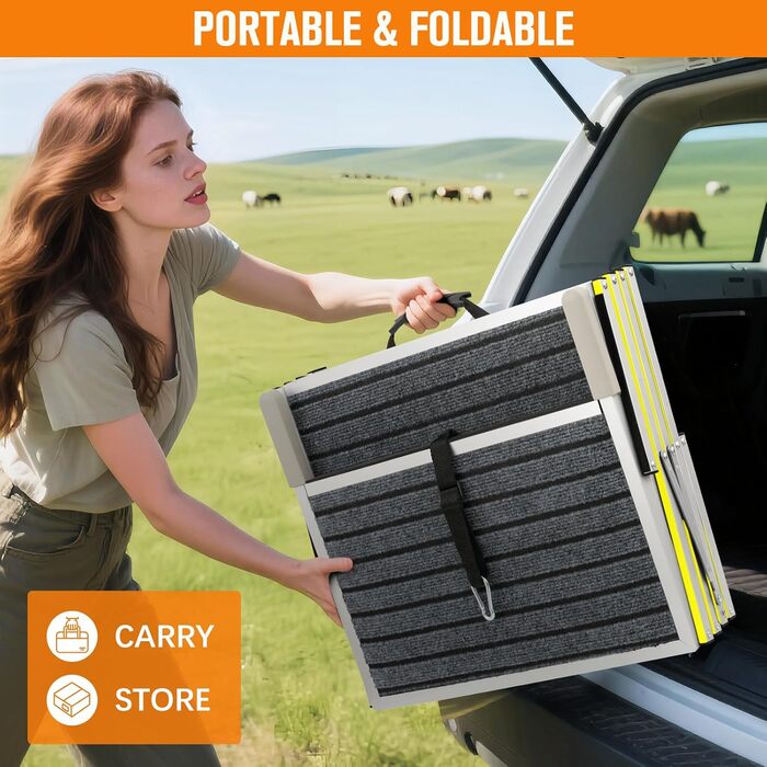 Східці для собак 4-х ступеневі, широкі (50,8 см), з антиковзким килимком, для SUV/LKW/Auto та високих ліжок, до 90 кг