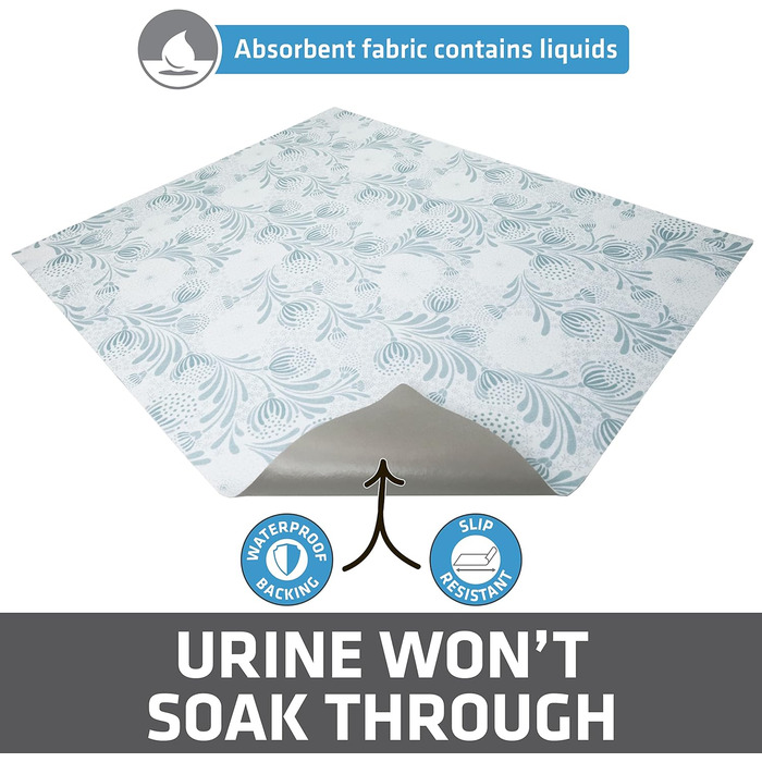 Drymate Оригінальний килимок для котячого туалету, поглинає бруд, захищає підлогу, стійкий до сечі, можна прати в машині, м'який для лапок котів, здатний поглинати вологу, водонепроникний (виготовлено в США, з перероблених матеріалів), 1 шт. (упаковка 1 ш