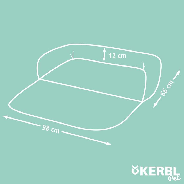 Подушка для домашніх тварин Kerbl Emalia, підходить для собак та котів, сірого кольору, 60x40x12 см, поліестер, захист меблів (розмір 98x66x12 см)