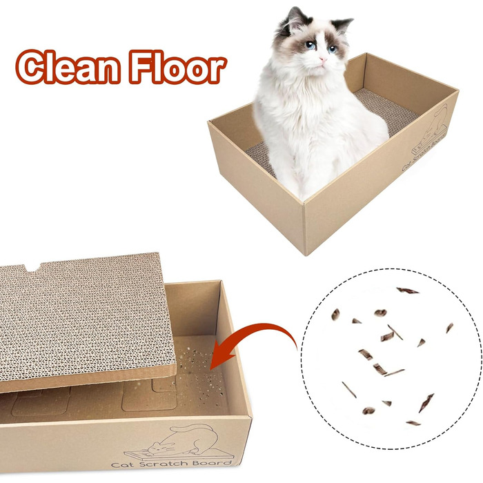 Кігтеточки для котів 5 шт. з гофрокартону, іграшки-кігтеточки, лежанки для котів, 43 x 25.4 x 12.7 см, двосторонні, екологічні