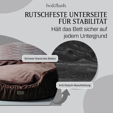 М'яке ліжко для собак Bo&fash San Diego - зручне диван для великих та середніх собак, з антиковзким покриттям, легко миється, бежевий колір (M)