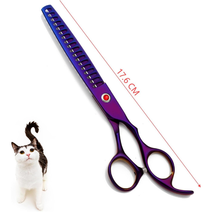 Набір професійних ножиць для собак та котів 4-в-1, з витончувальними ножицями, гребінцем, нержавіюча сталь 440C