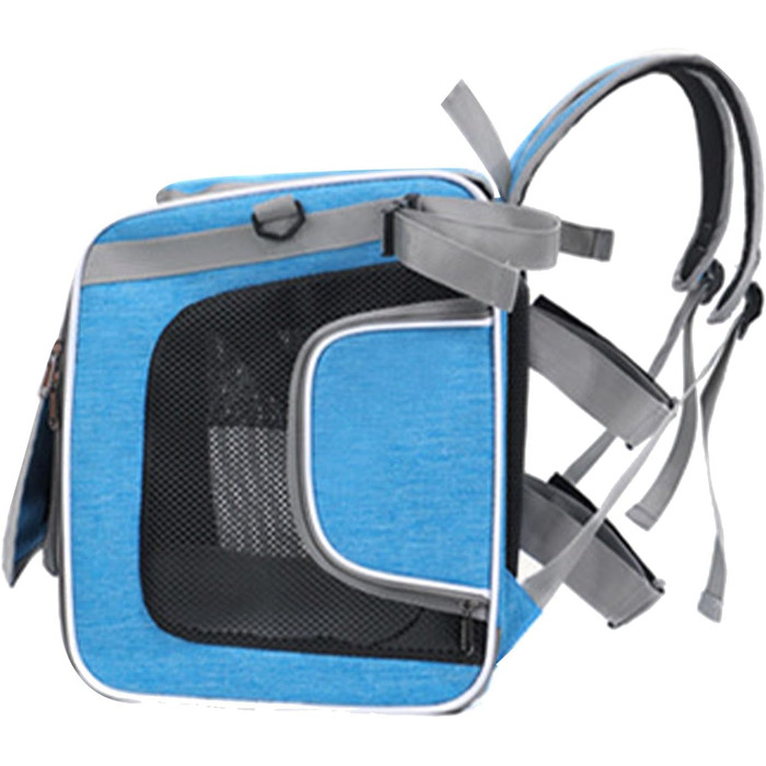 Клітка-переноска для собак та котів Asixxsix на велосипед, розширювана, складна, водовідштовхувальний матеріал Oxford, до 8 кг (Сірий, Блакитний)