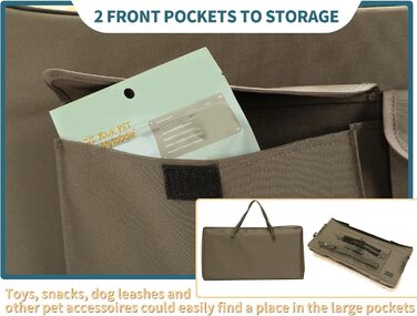 Автокрісло для собак Petsfit L Brown - для великих та 2 маленьких собак, з підкладкою та ременями безпеки