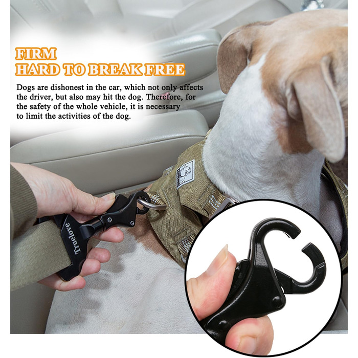 Посилений собачий нашийник-кріплення для авто, безпечна пряжка, сумісний з усіма авторемнями, для нашийників та шлейок, TLM1993-Lila