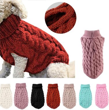 Теплий зимовий пуловер для собак, з флісовою підкладкою, для чихуахуа, такси, осінь-зима (білий, L)