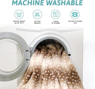 Водонепроникний коврик для тварин, штучне хутро, 75x100 см, коричневий, з принтом оленя