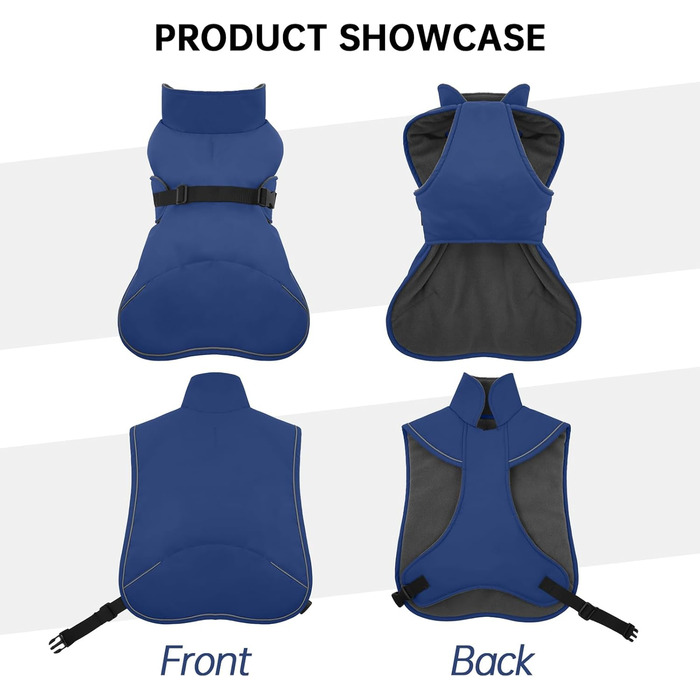 Водонепроникна зимова куртка для собак Дакель, тепла підкладка, дизайн як у светра, для мініатюрних такс при холодній погоді, прогулянках, снігу, активному відпочинку на природі - Синій XL