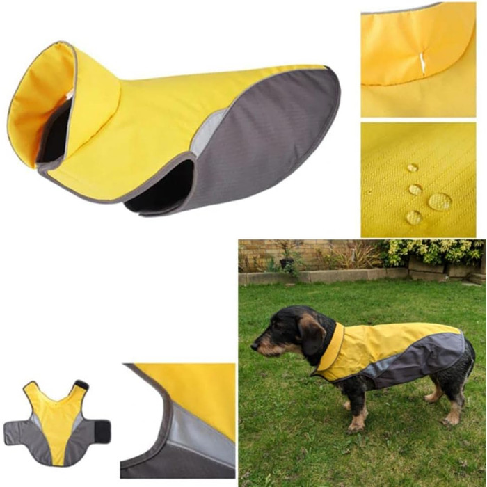 Жовтий теплий зимовий одяг для собак XL, водонепроникна куртка з флісовою підкладкою