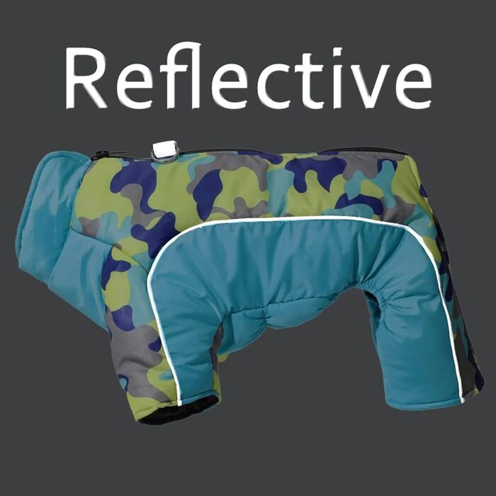 Водонепроникний та вітрозахисний комбінезон для собак з D-кільцем, зимовий, світловідбиваючий, для Shiba Inu, Schnauzer, Bulldogge, розмір 2XL