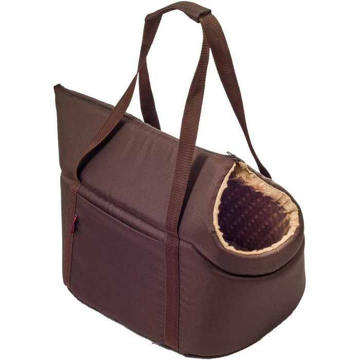 Сумка-переноска для собак та котів, L, 42x29x33 см, Колір: Бежево-коричневий, Матеріал: Minky