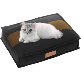 Ліжко для собак Ellie-Bo середнього розміру 71 x 48 x 10 см, смугастий дизайн чорного та коричневого кольорів, підходить для клітки 76,2 см