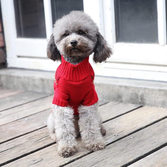 Стильний зимовий светр для собак на Новий рік з оленем (XXL, червоний)