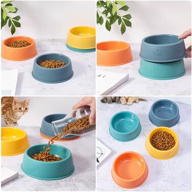 Набір мисок для котів (4 шт.) з пластику, для котів та дрібних тварин