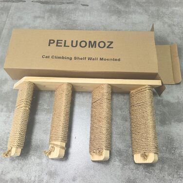 Сходи для котів PELUOMOZ на стіну, 4 ступені, двосторонні, 2 шт., джутові, для лазіння та дряпання, платформа, аксесуари